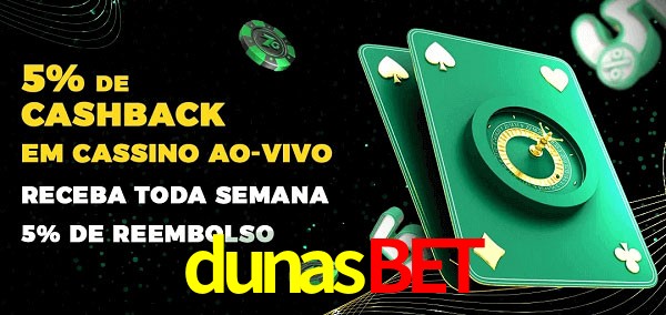 Promoções do cassino ao Vivo dunasbet